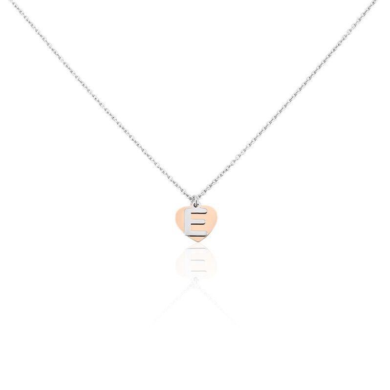 Damen Halskette Silber 925 Bicolor Buchstabe E - Halsketten Damen | OROVIVO