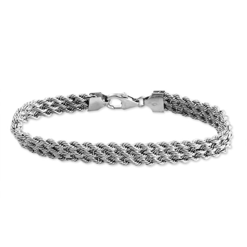 Bracelet Jerry Maille Corde 3 Rangs Or Blanc - Spannringe Damen | OROVIVO