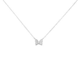 Damen Kette Silber 925 Zirkonia Schmetterling - Ketten mit Stein  | OROVIVO