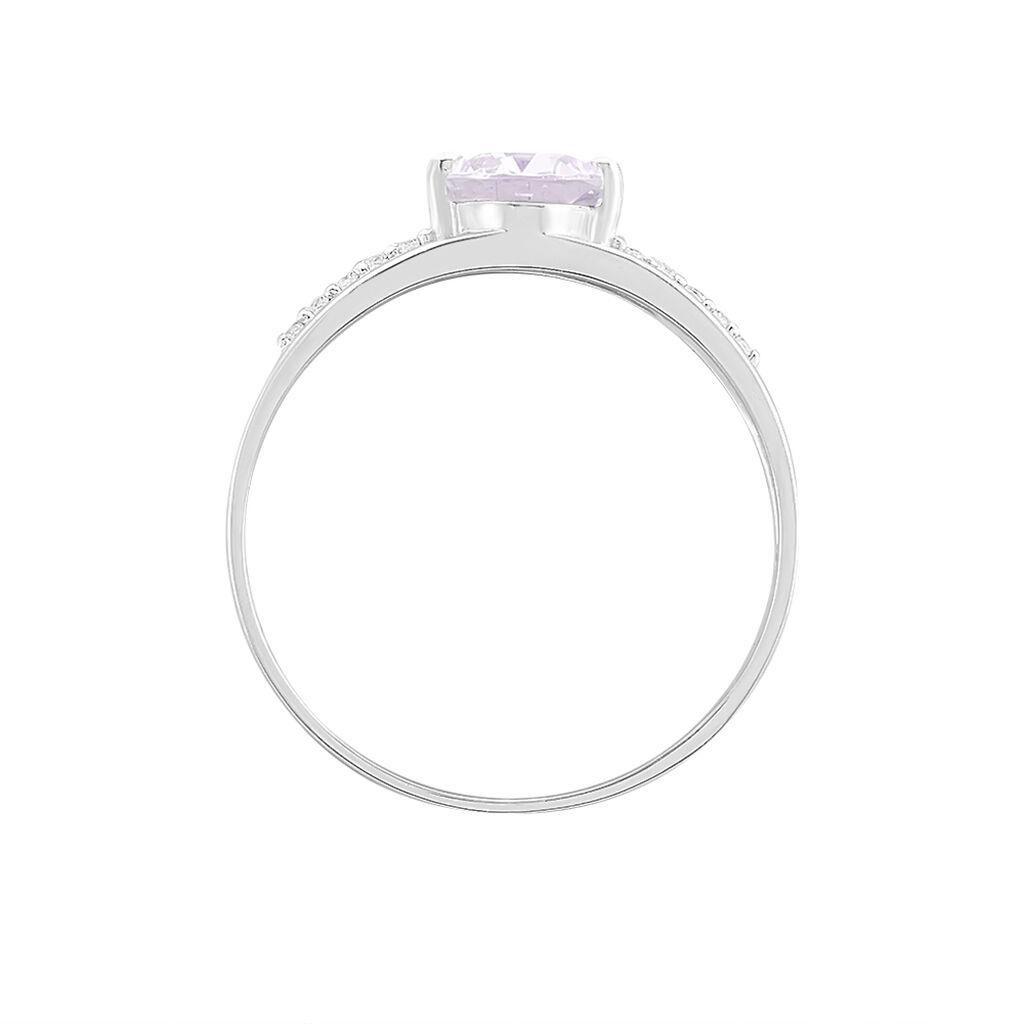 Bague Milna Or Blanc Amethyste Et Oxyde De Zirconium - Spannringe Damen | OROVIVO