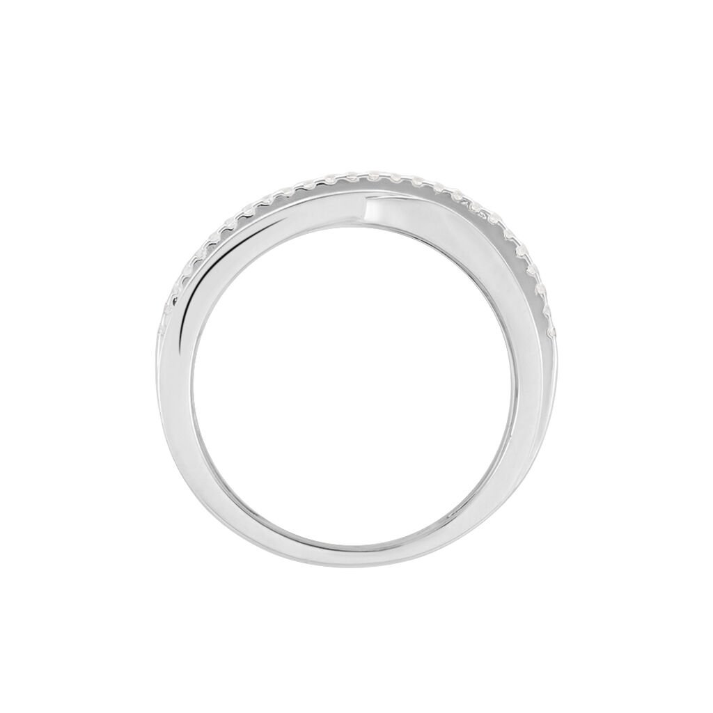 IRA Damen Ring Silber 925 Zirkonia Wei&szlig; B 12,25 mm