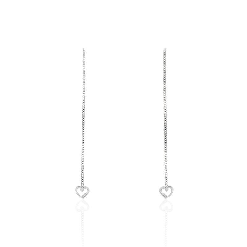 Damen Ohrstecker Lang Silber 925 Herz Vanja - Ohrringe Damen | OROVIVO