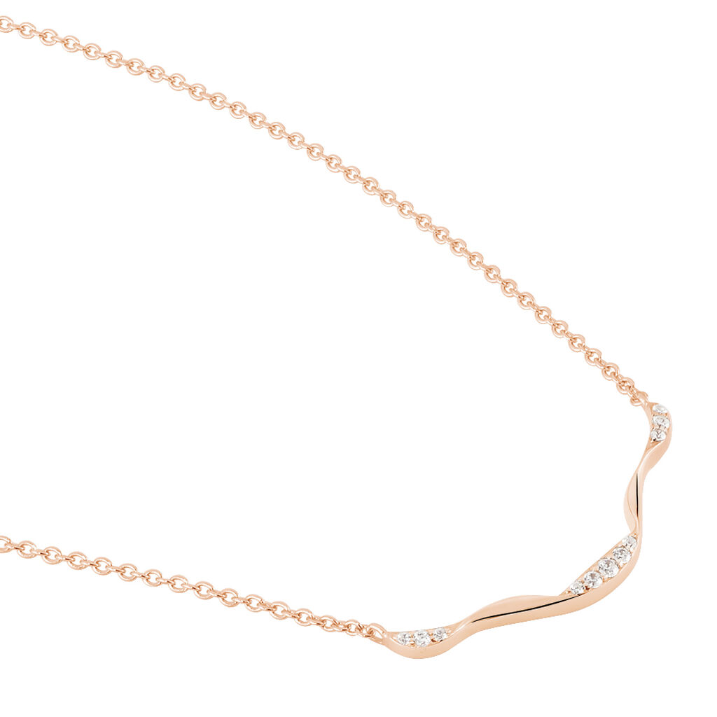 Damen Collier Silber rosevergoldet 925 Zirkonia Wave - Halsketten Damen | OROVIVO