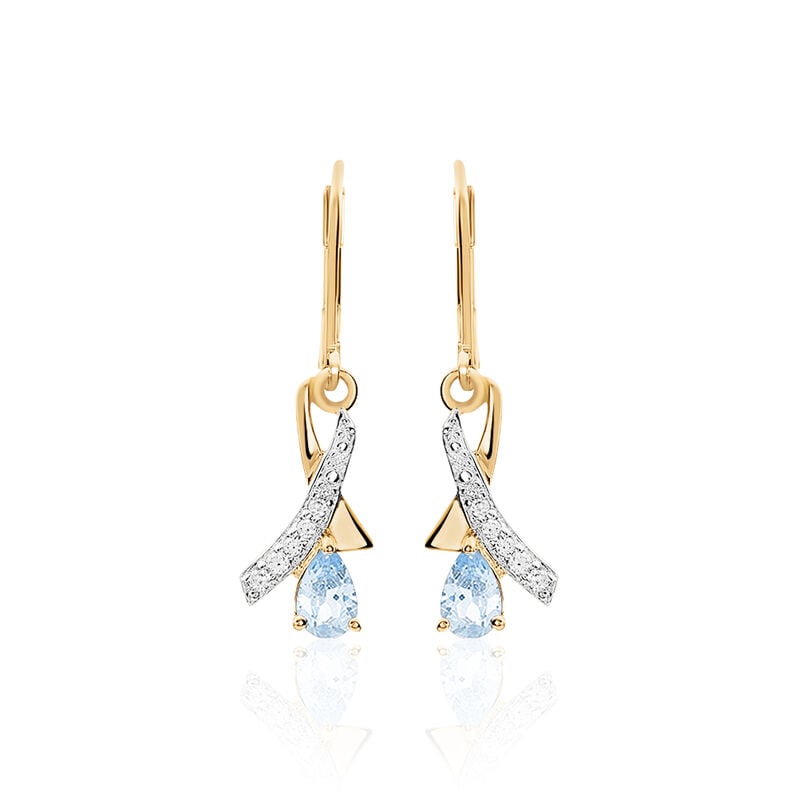 Boucles D'oreilles Pendantes Dyanah Plaque Or Jaune Oxyde De Zirconium - Spannringe Damen | OROVIVO