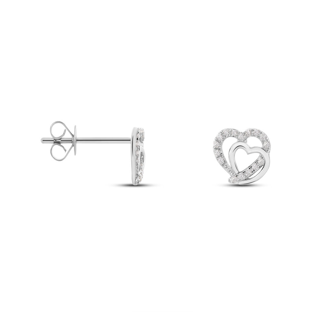 Damen Ohrstecker Weißgold 375 Zirkonia Cecilia  - Ohrstecker Damen | OROVIVO