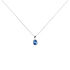 Olivia Damen Collier Silber 925 Glas Blau Oval