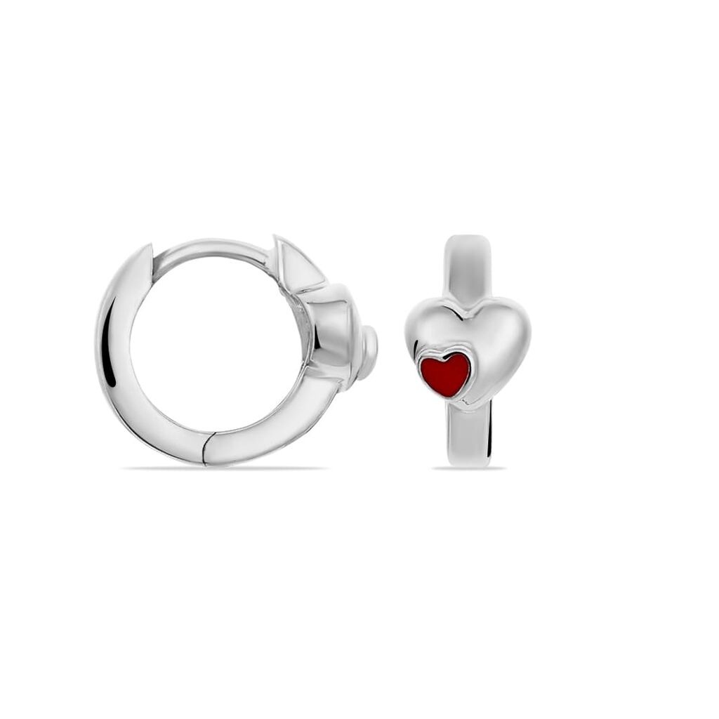 LILITH HERZ 2 Kinder Creolen Silber 925 Herz B 2 mm