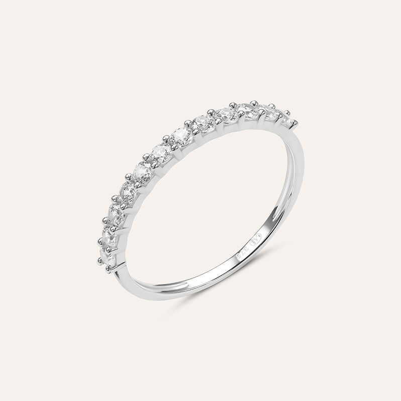 Anello Semi-eternity Claire Oro Bianco Cubic Zirconia - Spannringe Damen | OROVIVO