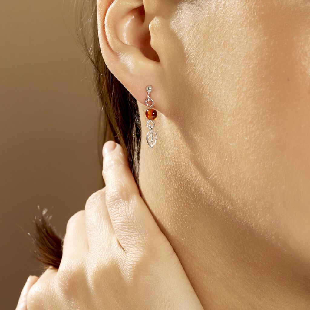 Boucles D'oreilles Solene Argent Ambre - Spannringe Damen | OROVIVO