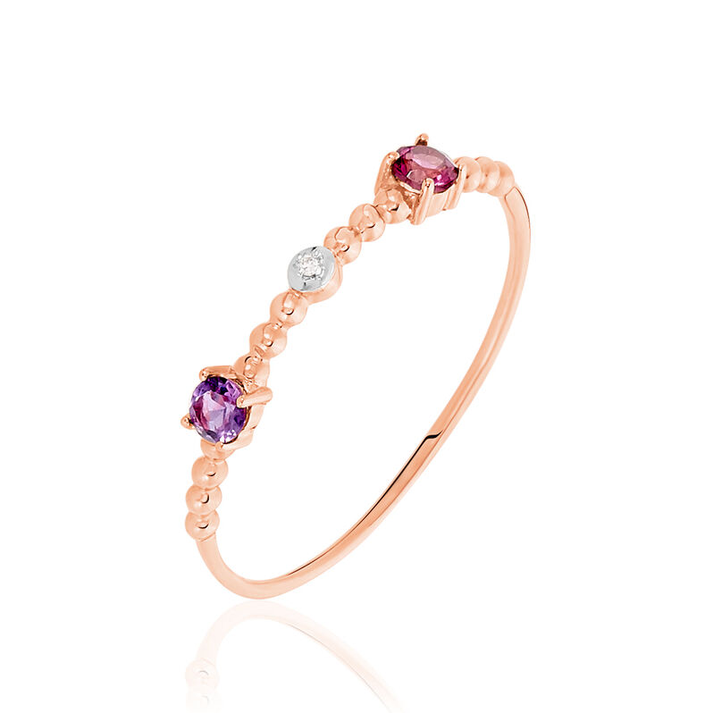 Bague Or Rose Omer Amethyste Rhodolite O - Spannringe Damen | OROVIVO