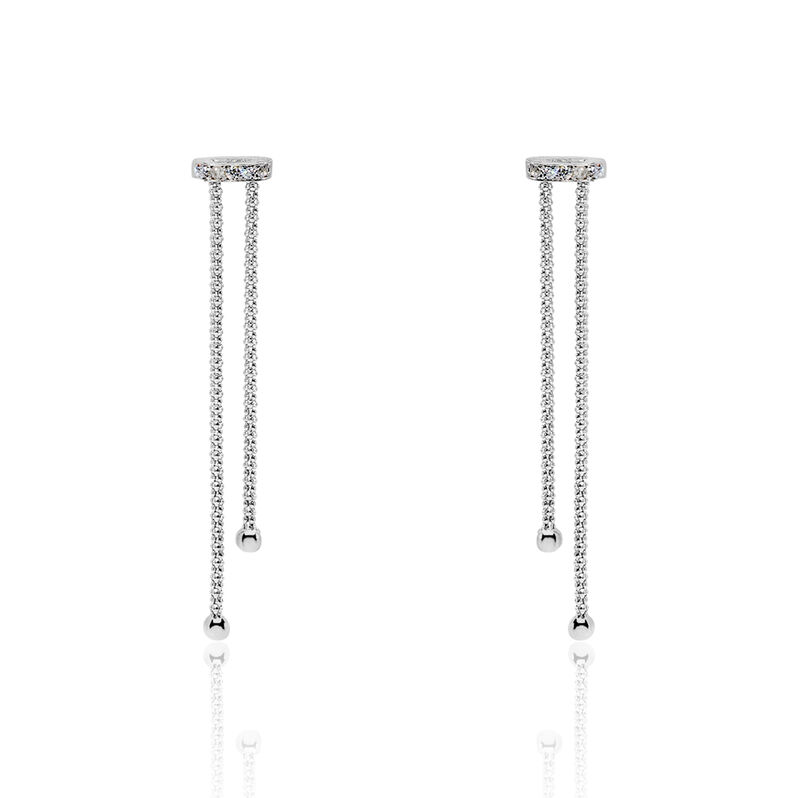 Boucles D'oreilles Pendantes Ingrid Maille Popcorn Argent Oxyde - Spannringe Damen | OROVIVO