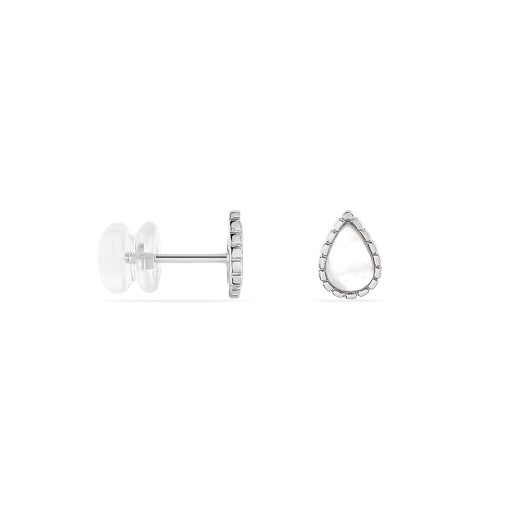 Damen Ohrstecker Weißgold 375 Perlmutt Perlmutt Tropfen Pink  - Ohrstecker Damen | OROVIVO