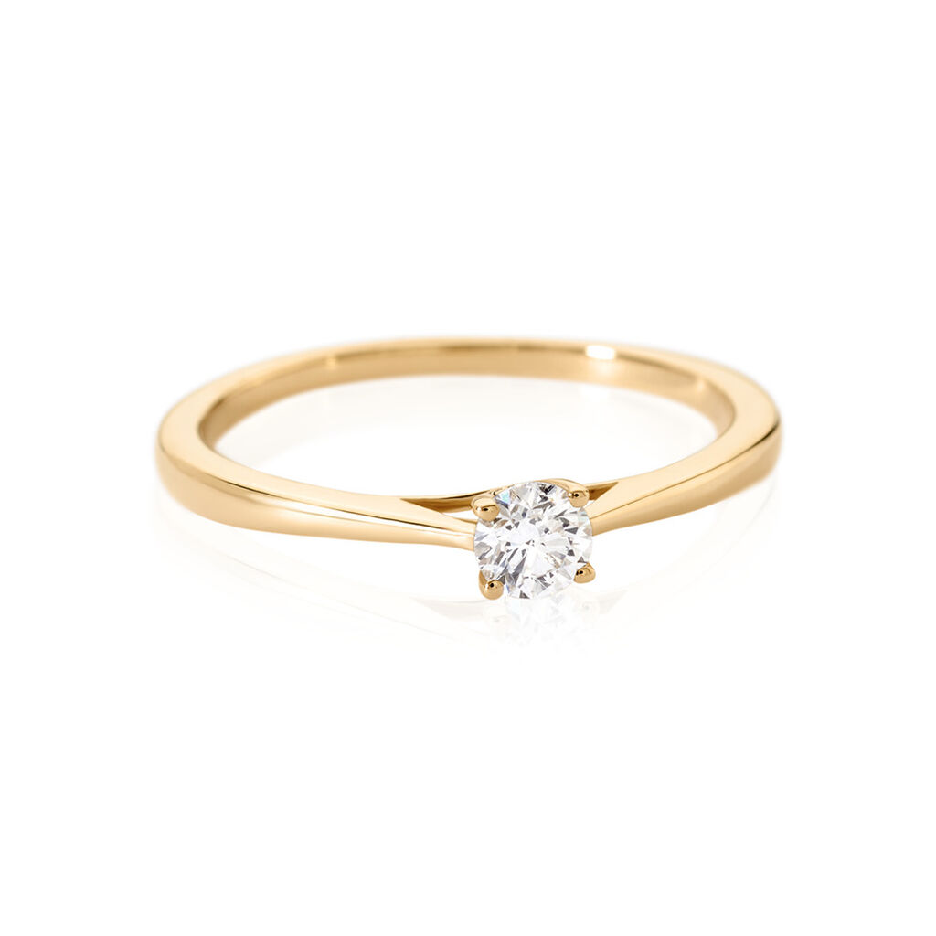 VICTORIA Damen Ring Gold 585 (14 Karat) Diamant Wei&szlig; 0,16 ct
