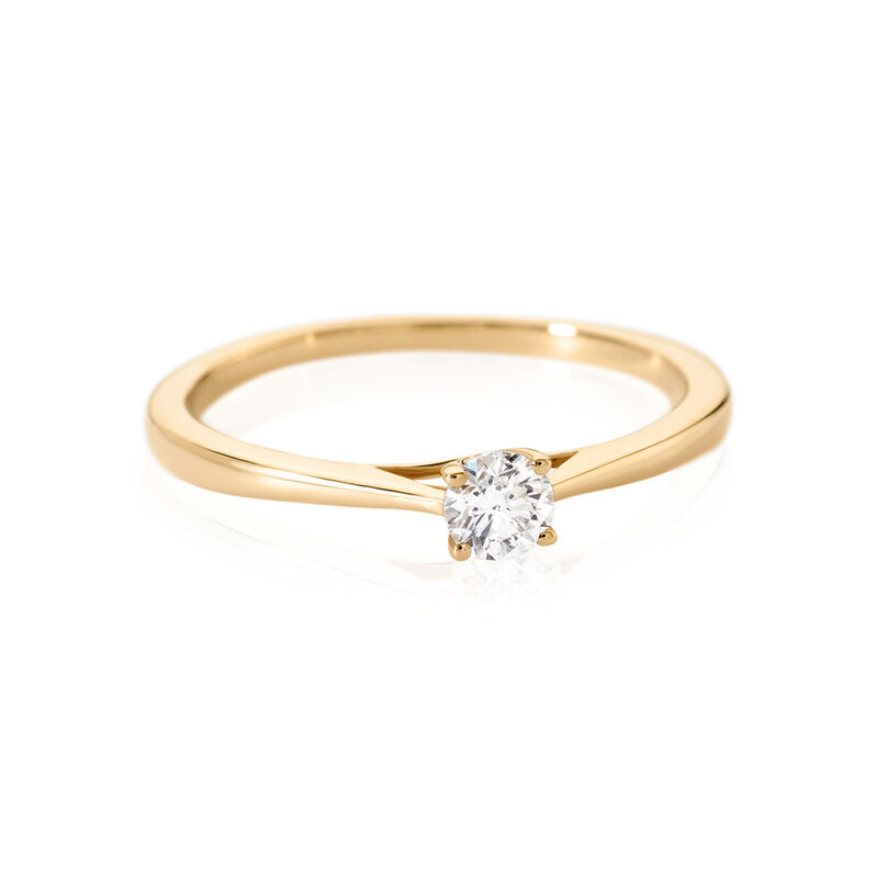 VICTORIA Damen Ring Gold 585 (14 Karat) Diamant Wei&szlig; 0,16 ct - Verlobungsringe Damen | OROVIVO