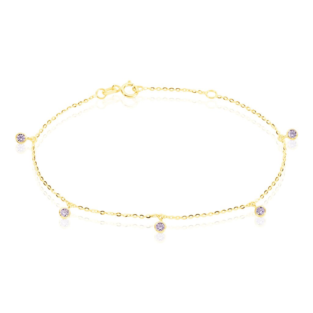 TALILA 1 Damen Armband Gold 375 (9 Karat) Zirkonia Violett 0,11 ct Kreis