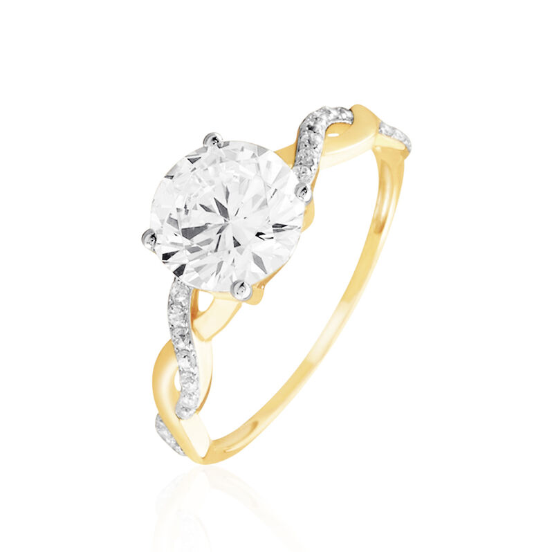 Bague Solitaire Caralyn Or Jaune Oxyde De Zirconium - Spannringe Damen | OROVIVO