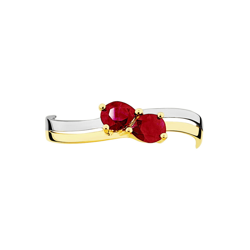 Bague Leila Or Bicolore Rubis - Spannringe Damen | OROVIVO