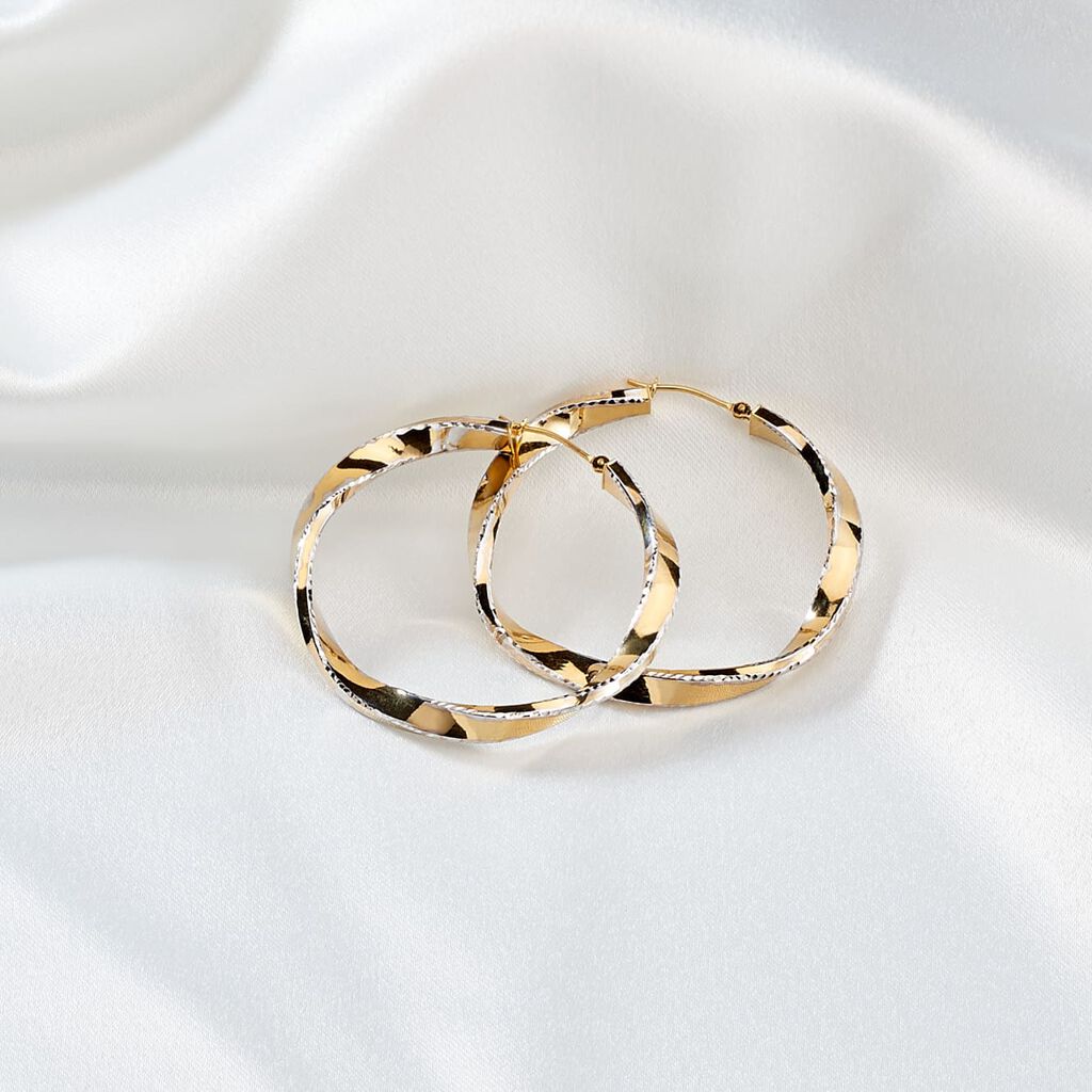 Damen Creolen Gold 375 Bicolor - Creolen Damen | OROVIVO