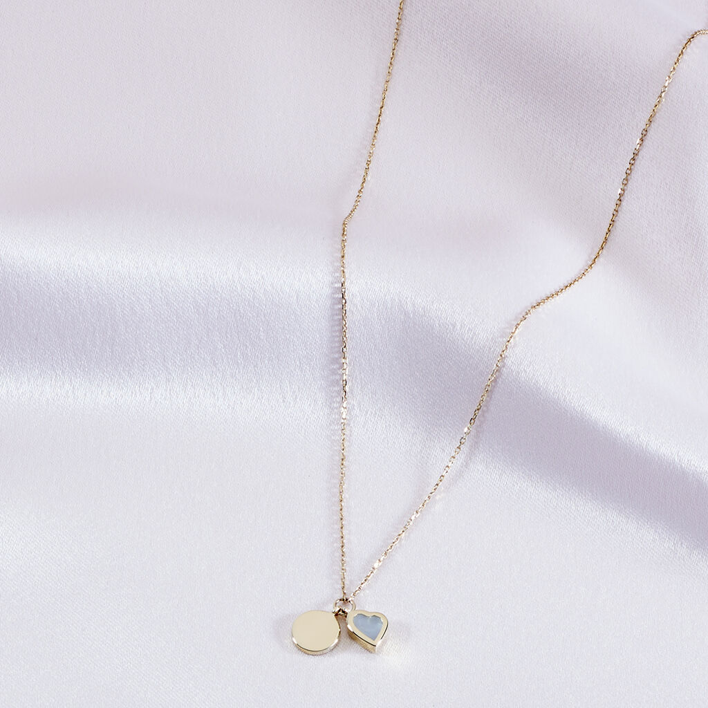 Damen Collier Gold 375 Perlmutt Perlmutt Herz Alva - Halsketten Damen | OROVIVO