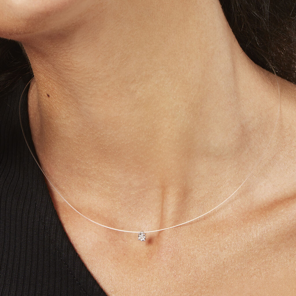Damen Collier Weißgold 375 Diamant 0,03ct Rimini - Halsketten Damen | OROVIVO