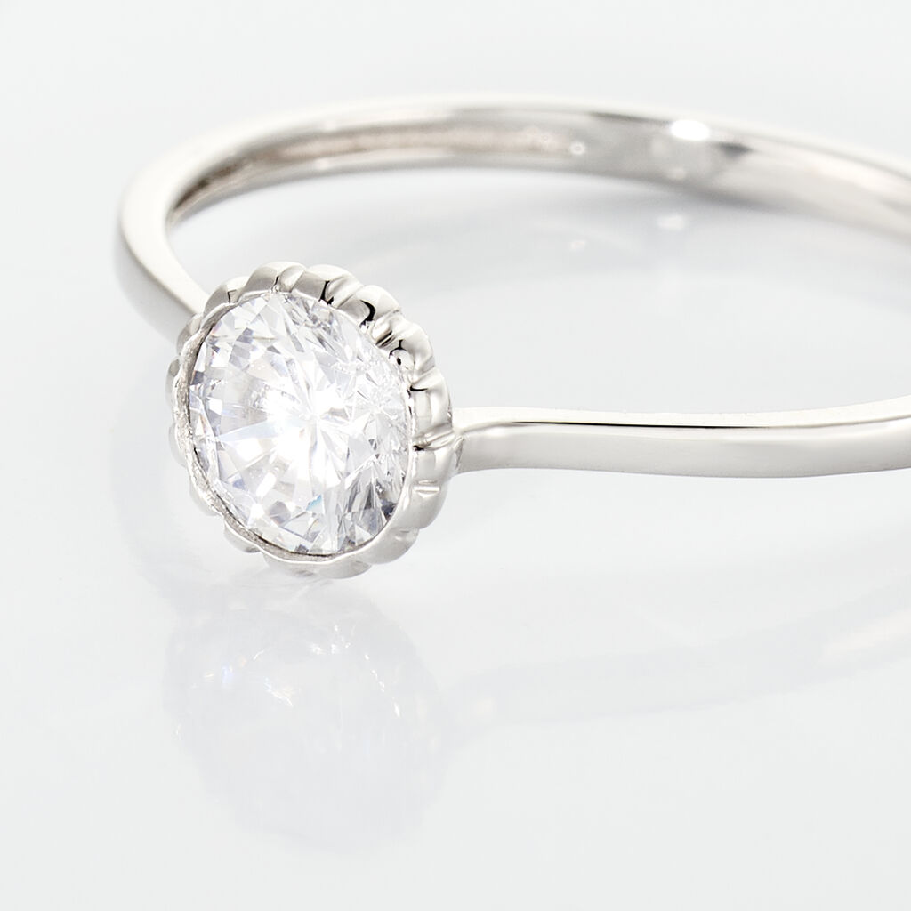 Bague Or Weiss Kadidia Solitaire Oxyde C - Spannringe Damen | OROVIVO