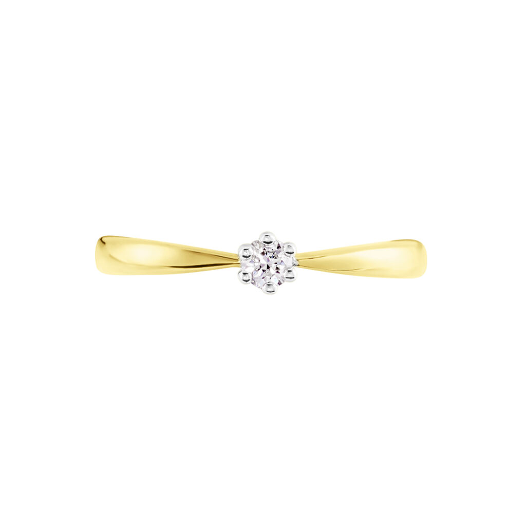 Damen Ring Gold Bicolor 375 Diamant 0,1ct Romena  - Verlobungsringe Damen | OROVIVO
