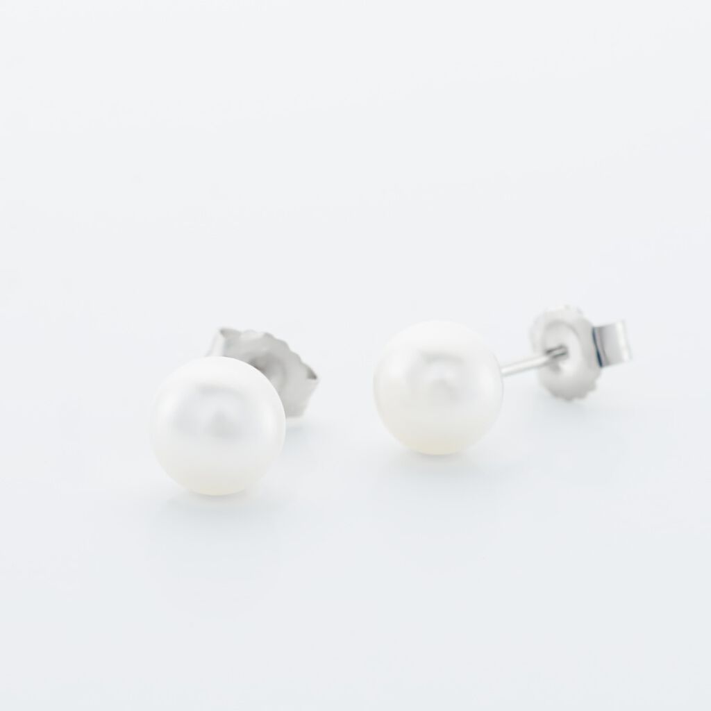 Damen Perlenohrringe Silber 925 Zuchtperlen 7-8mm - Ohrstecker Damen | OROVIVO