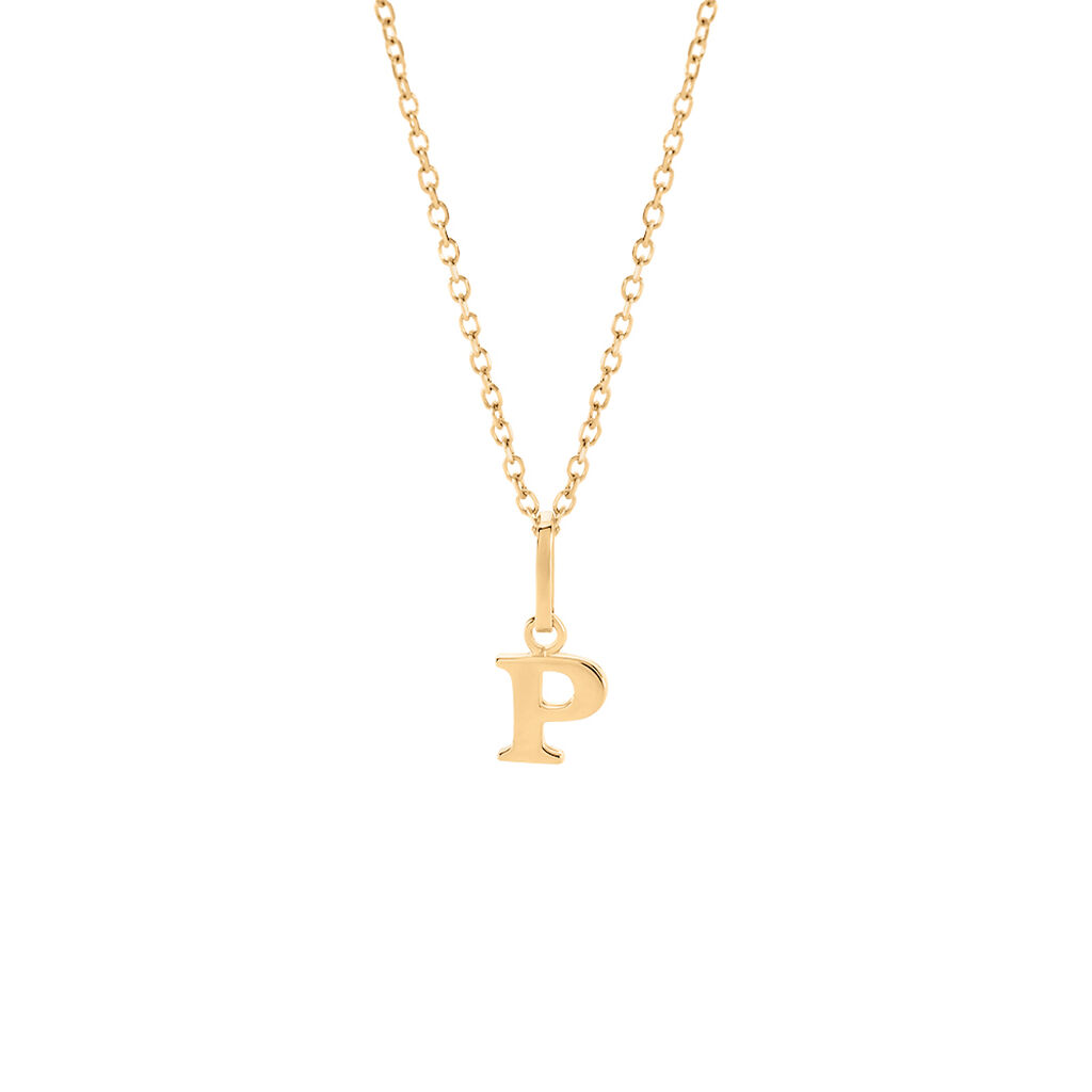 ALPHABET Unisex Anhänger Gold 375 (9 Karat) Buchstabe P - Schmuckanhänger Unisex | OROVIVO