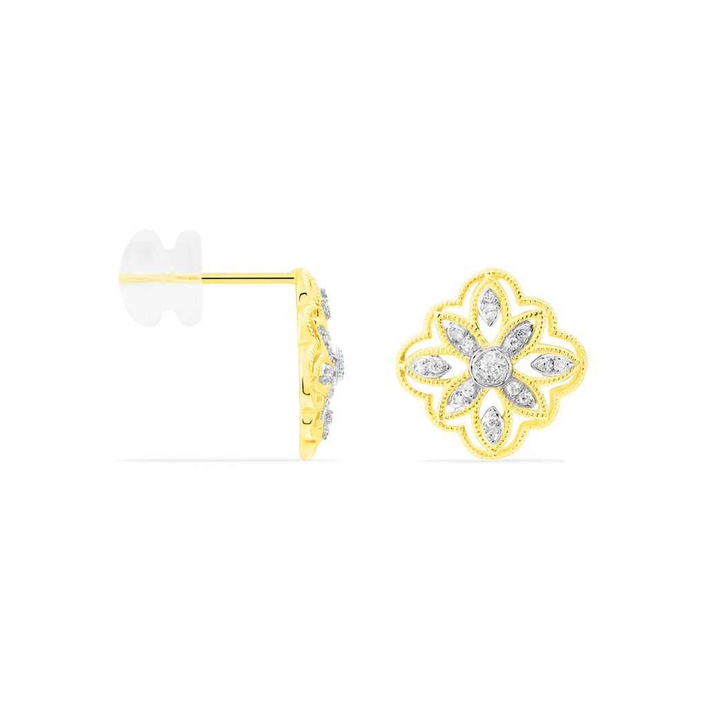 Boucles D'oreilles Or Jaune Veda Puces F - Spannringe Damen | OROVIVO