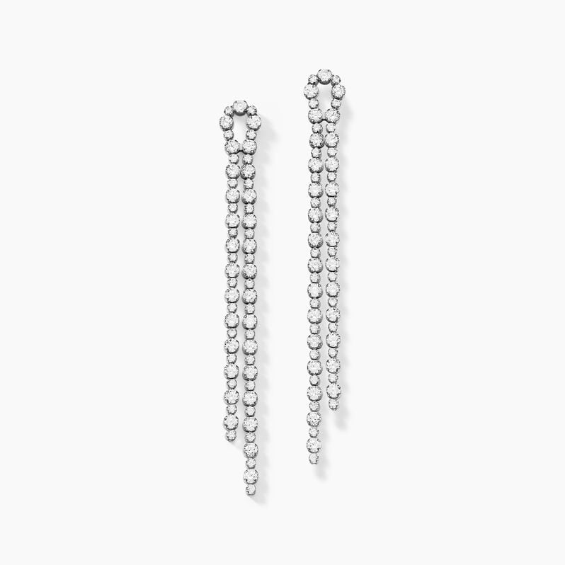 Boucles D'oreilles Pendantes Mystic Shine Argent Weiss Oxyde - Spannringe Damen | OROVIVO