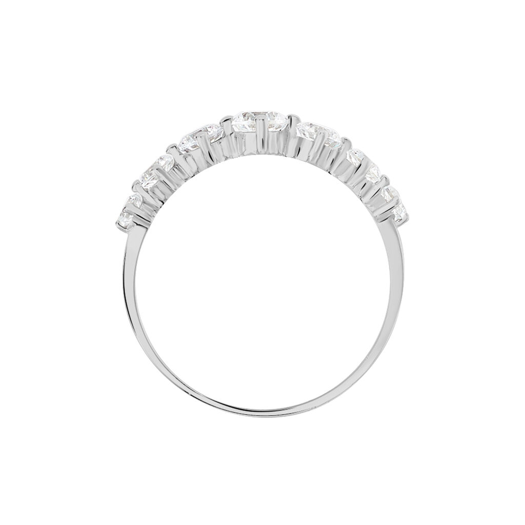 Damen Ring Weißgold 375 Zirkonia Barren Alice 2  - Ringe mit Stein Damen | OROVIVO