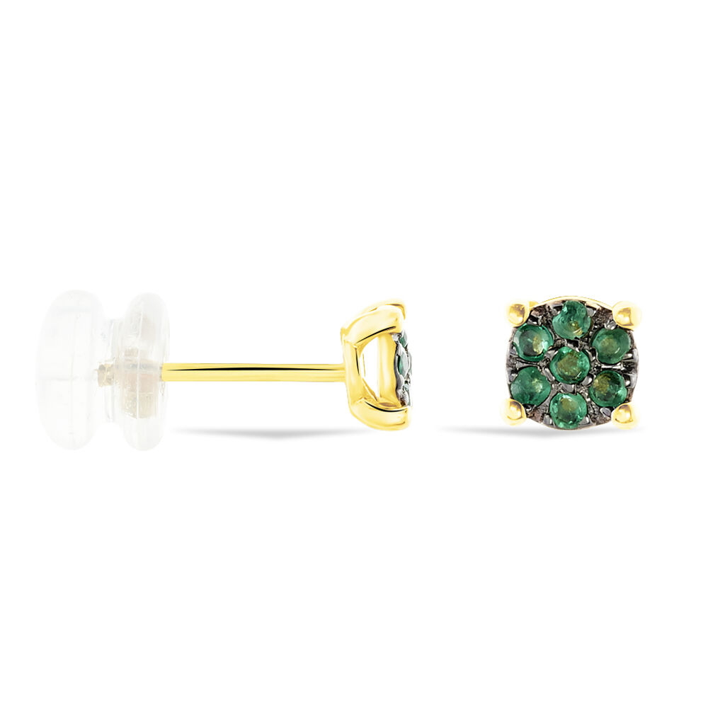 Damen Ohrstecker Gold 375 Smaragd 0,14ct Kreis Karlea 1  - Ohrstecker Damen | OROVIVO