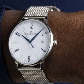 Maurice Lacroix Herrenuhr Eliros Date 25th Anniversary Quarz EL1118-SS00E-120-C - Analoguhren Unisex | OROVIVO