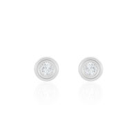 EDEN ZARGE PNEU Damen Ohrstecker Weißgold 375 (9 Karat) Zirkonia Weiß Kreis