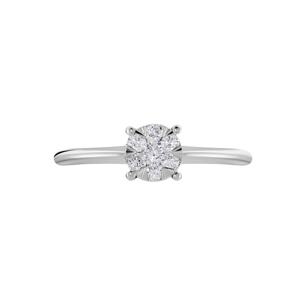 DREAM Damen Ring Wei&szlig;gold 375 (9 Karat) Diamant Wei&szlig; 0,14 ct