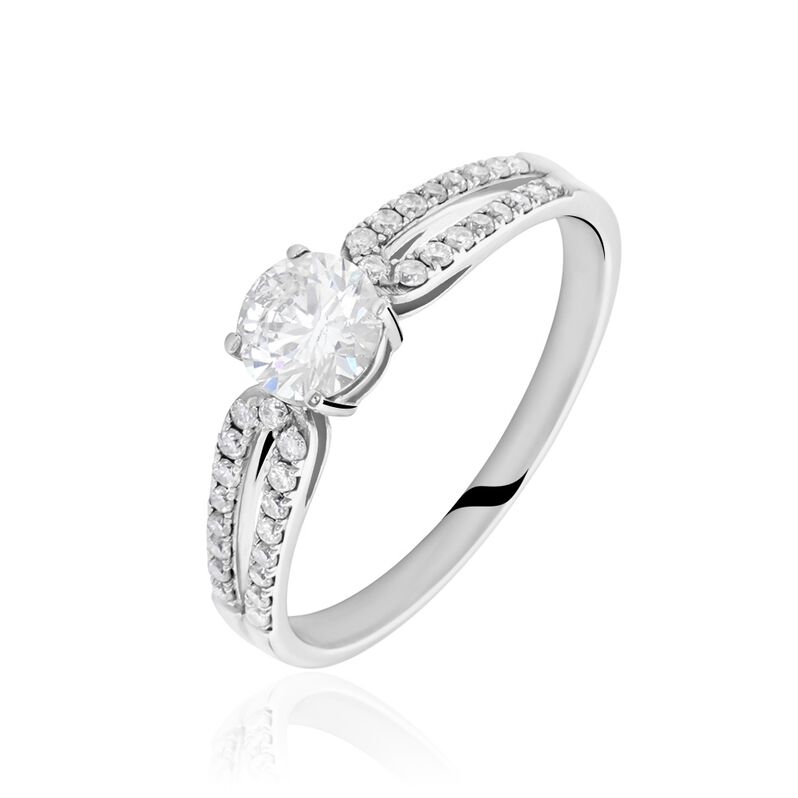Bague Solitaire Katalina Or Blanc Diamant - Spannringe Damen | OROVIVO