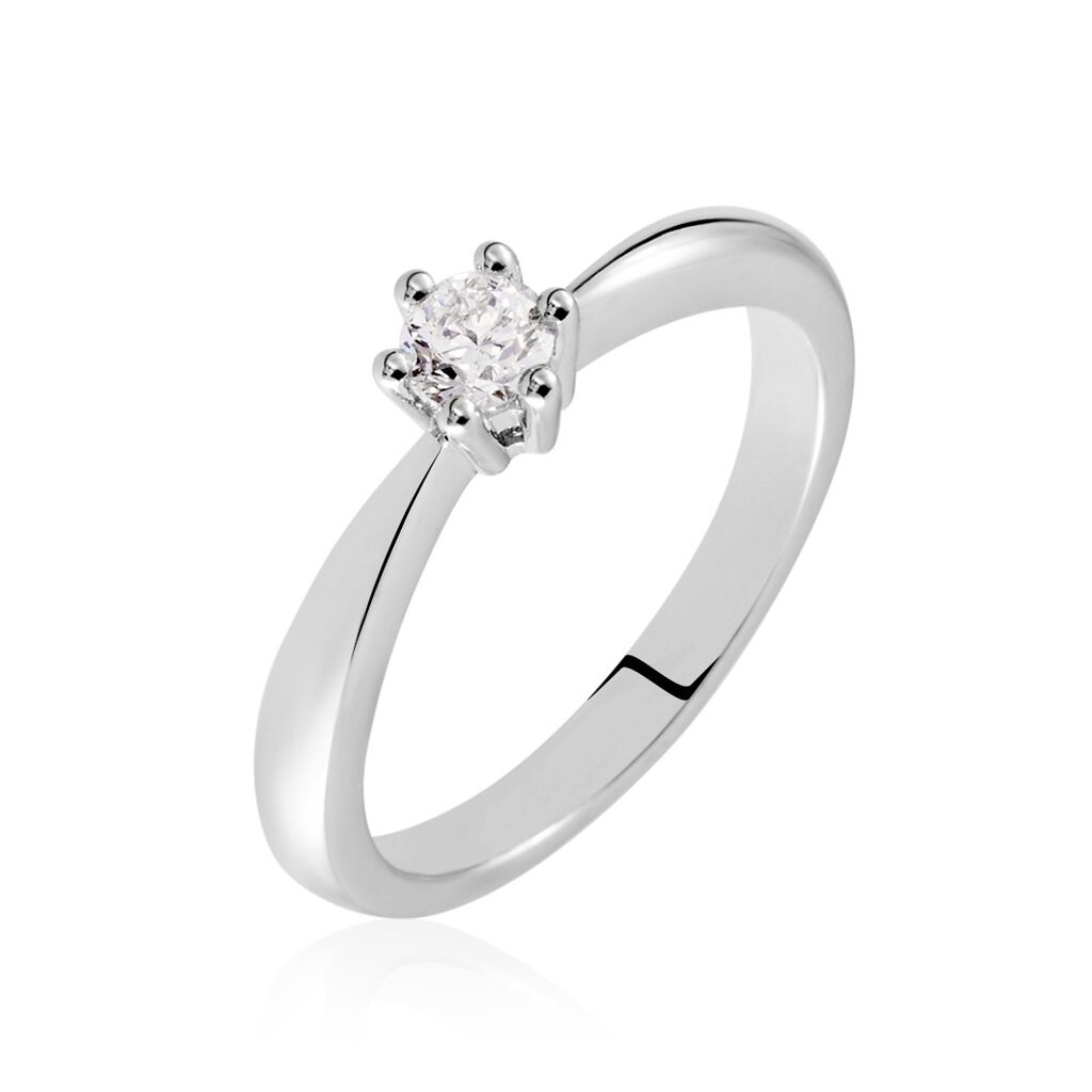 ROME Damen Ring Wei&szlig;gold 750 (18 Karat) Diamant Wei&szlig; 0,2 ct