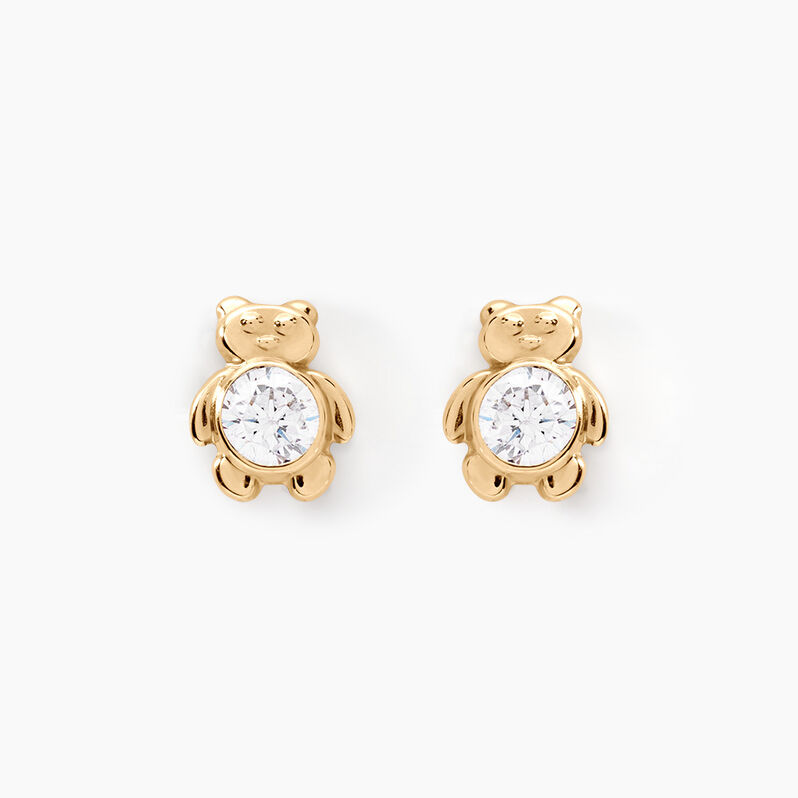 Boucles D'oreilles Puces Winny Or Jaune Oxyde De Zirconium - Spannringe Kinder | OROVIVO