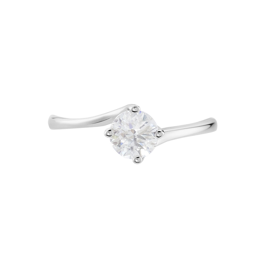 Damen Ring Weißgold 750 synthetischer Diamant 0,72ct Symphonie  - Verlobungsringe Damen | OROVIVO