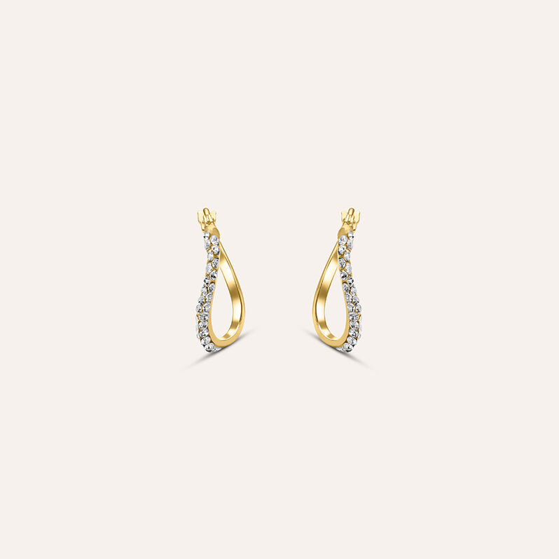 Orecchini A Cerchio Crystal Gold Oro Giallo Cristallo - Spannringe Damen | OROVIVO