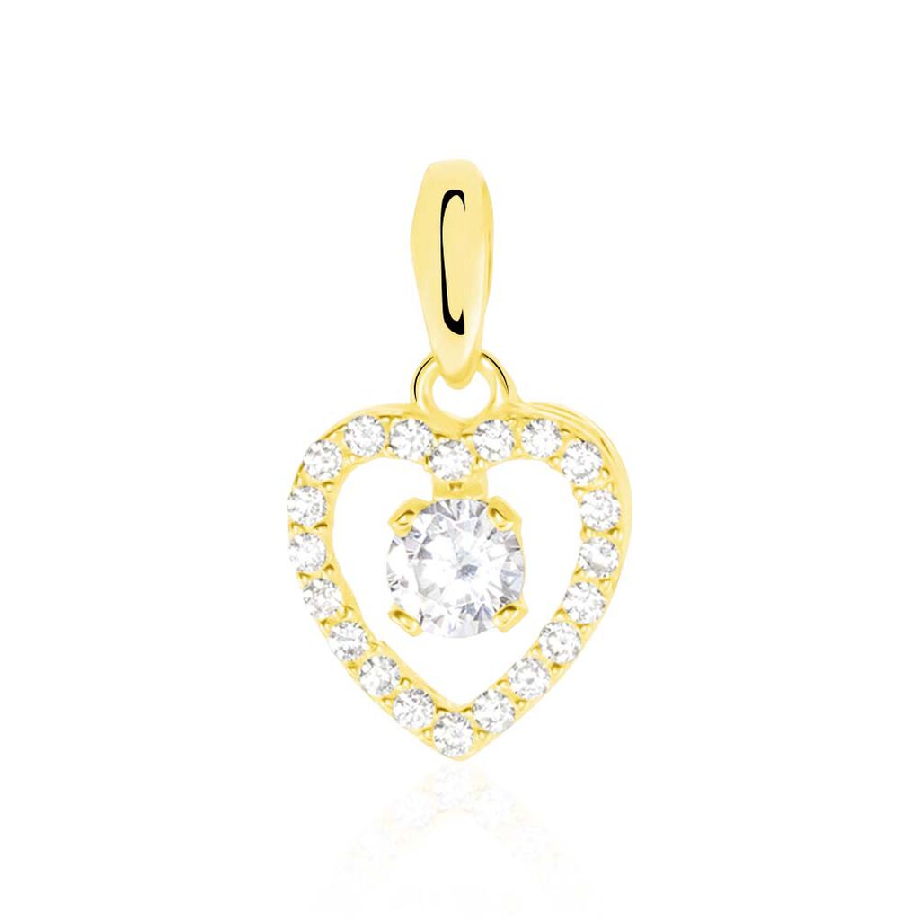 Anhänger Gold 375 Zirkonia Herz, Anhänger mit Stein