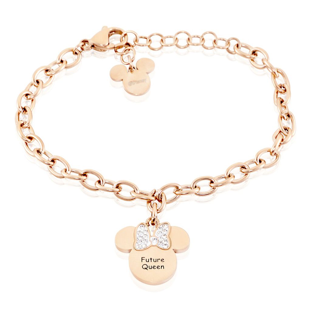 DISNEY Armband Edelstahl Roségold Kristall Steine Minnie Maus FUTURE QUEEN - Armbänder Familie | OROVIVO