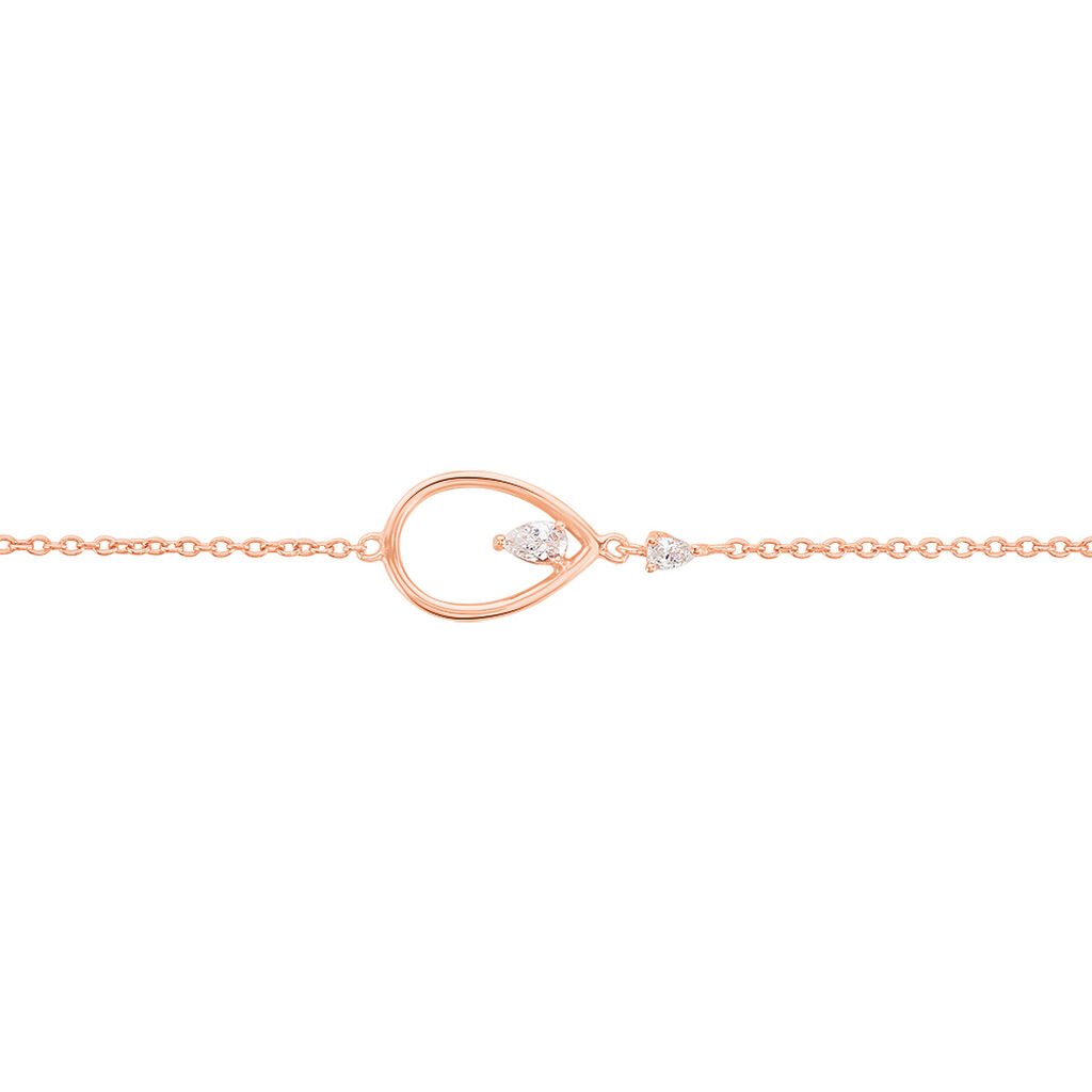MARIE 2 Damen Armband Silber rosevergoldet 925 Zirkonia Wei&szlig; 0,04 ct Tropfen