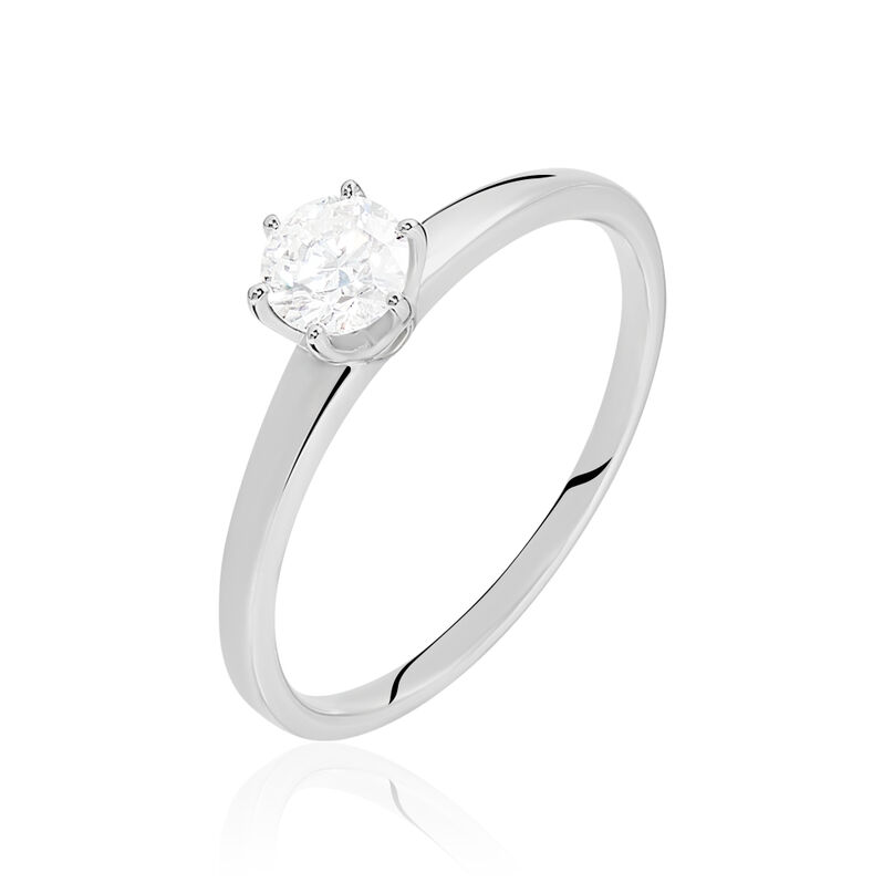 Bague Solitaire Natalia Or Blanc Diamant - Spannringe Damen | OROVIVO