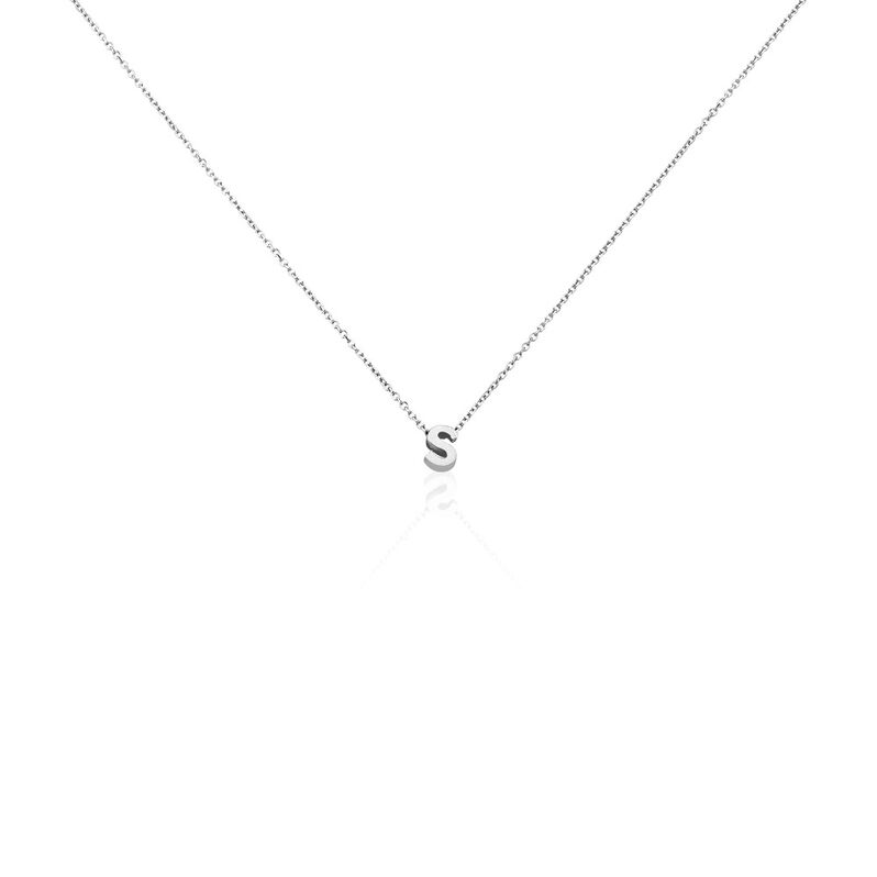 Damen Collier Silber Silber 925 Buchstabe S - Halsketten Damen | OROVIVO