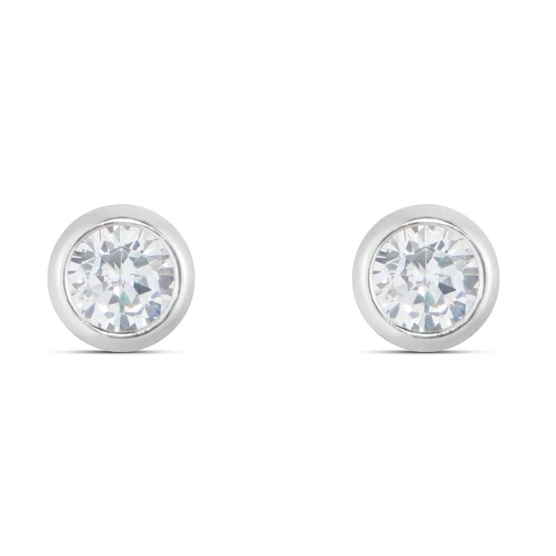 Orecchini in argento rodiato 925 e zirconi - Spannringe Damen | OROVIVO