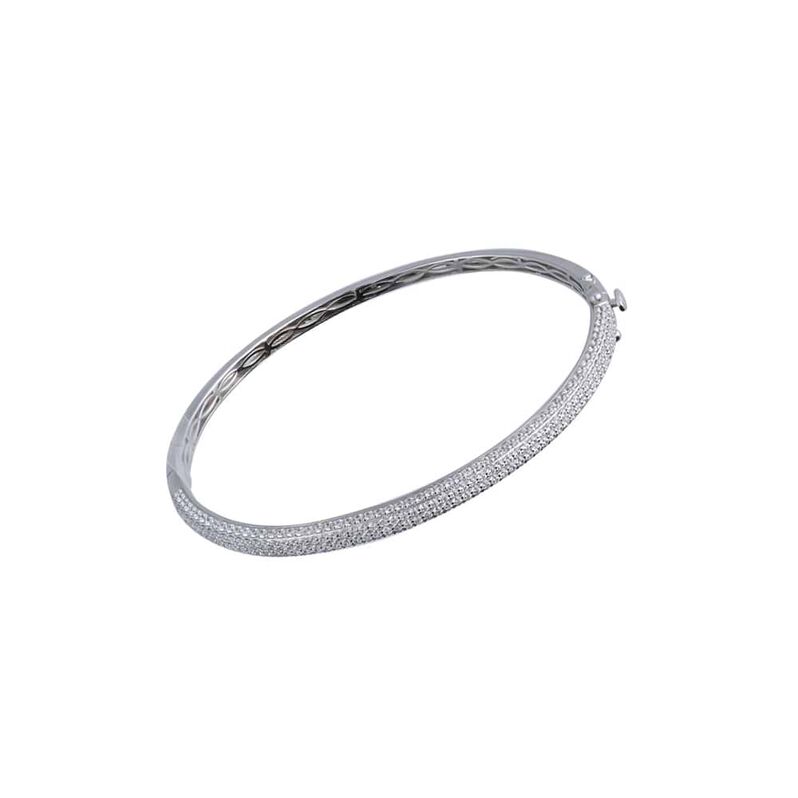 Bangle Silver Shine Argento Rodiato Cubic Zirconia - Spannringe Damen | OROVIVO