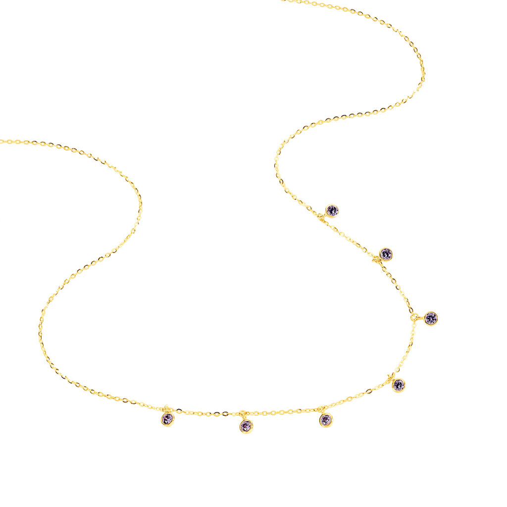 Damen Collier Gold 375 Zirkonia Violett Kreis Talila 1 - Halsketten Damen | OROVIVO
