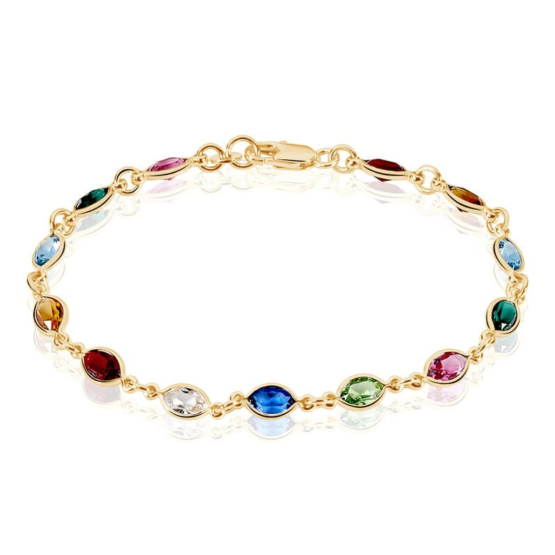 ILVAAE 1 Damen Armband Vergoldet 750 Kristall Multicolour - Armb&auml;nder Damen | OROVIVO
