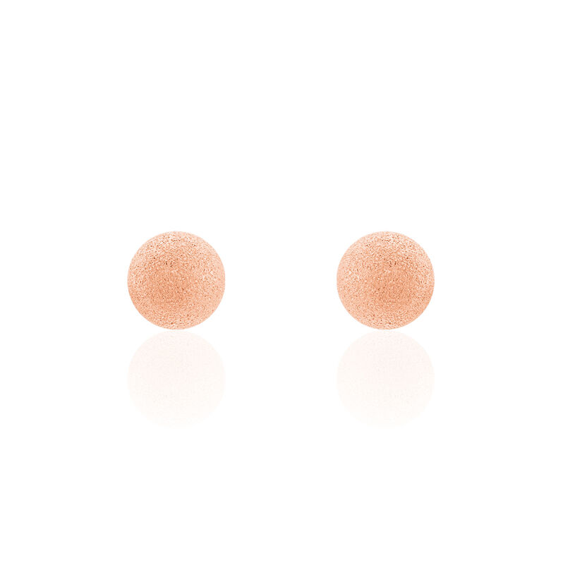 Boucles D'oreilles Puces Or Rose Boule - Spannringe Damen | OROVIVO